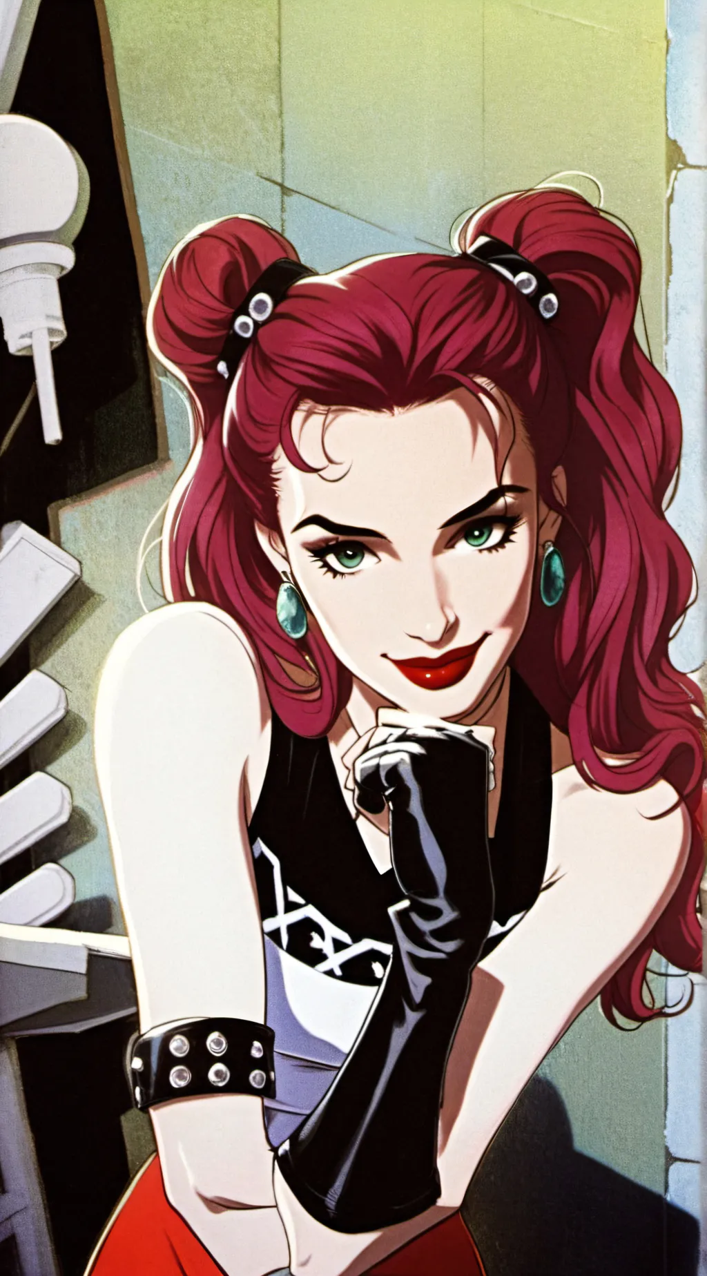 ai character: Red background