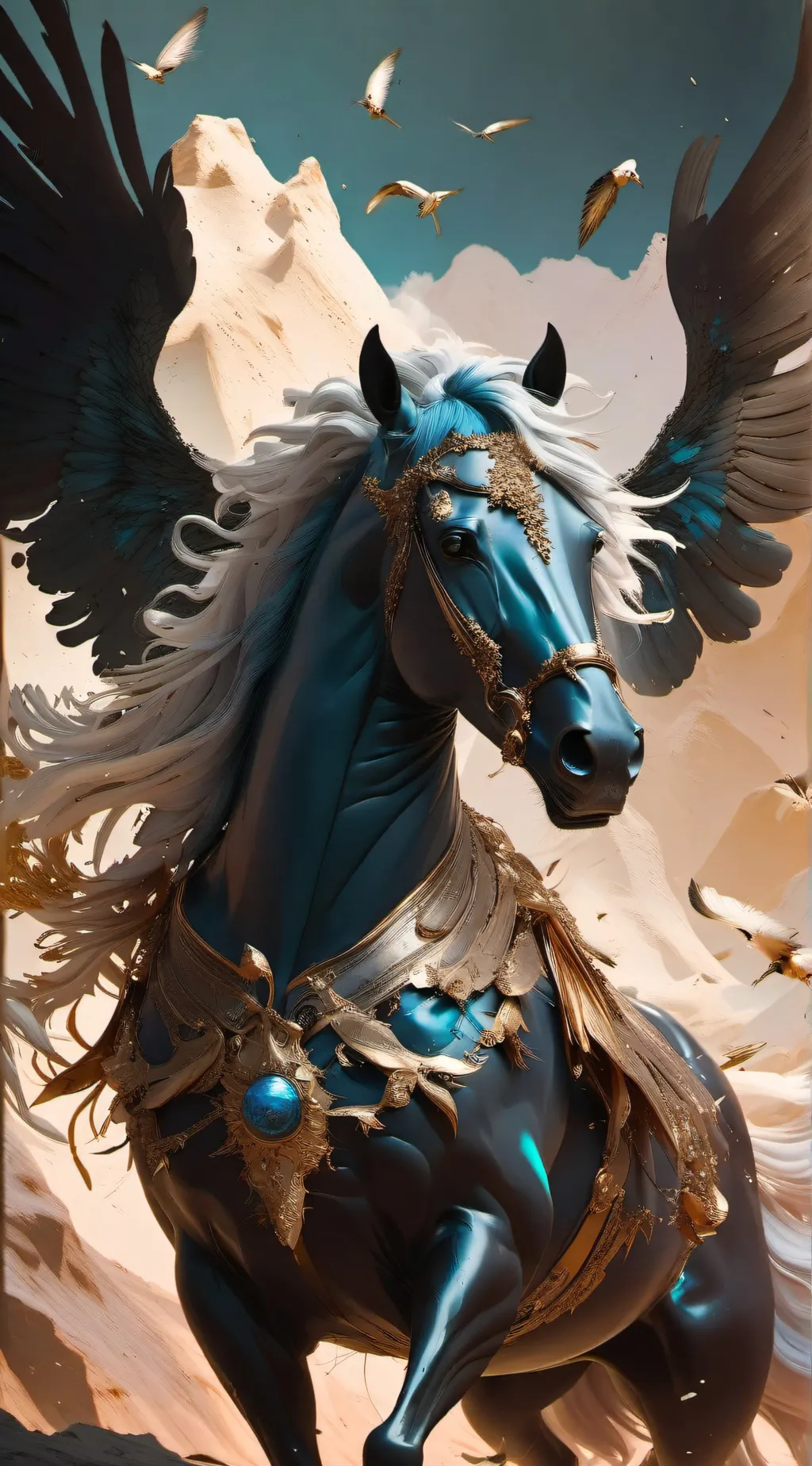ai character: horses background