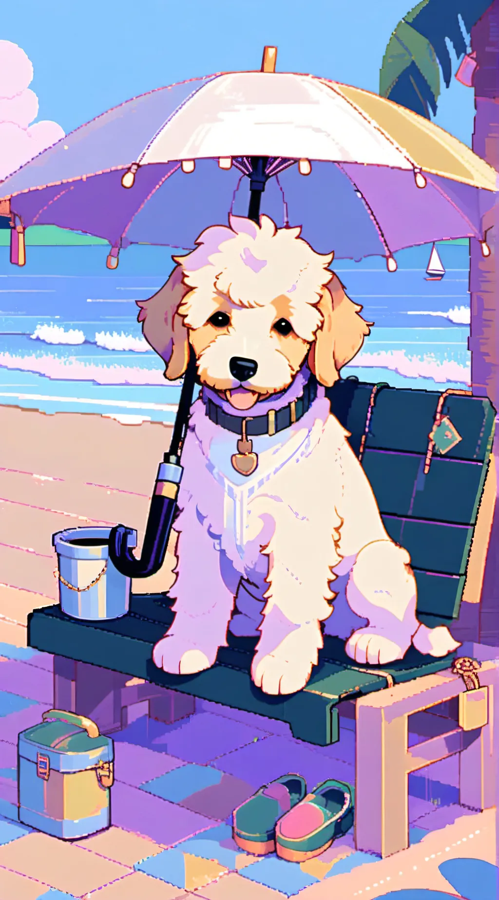 ai character: Aven 🌊☂️⛱ background