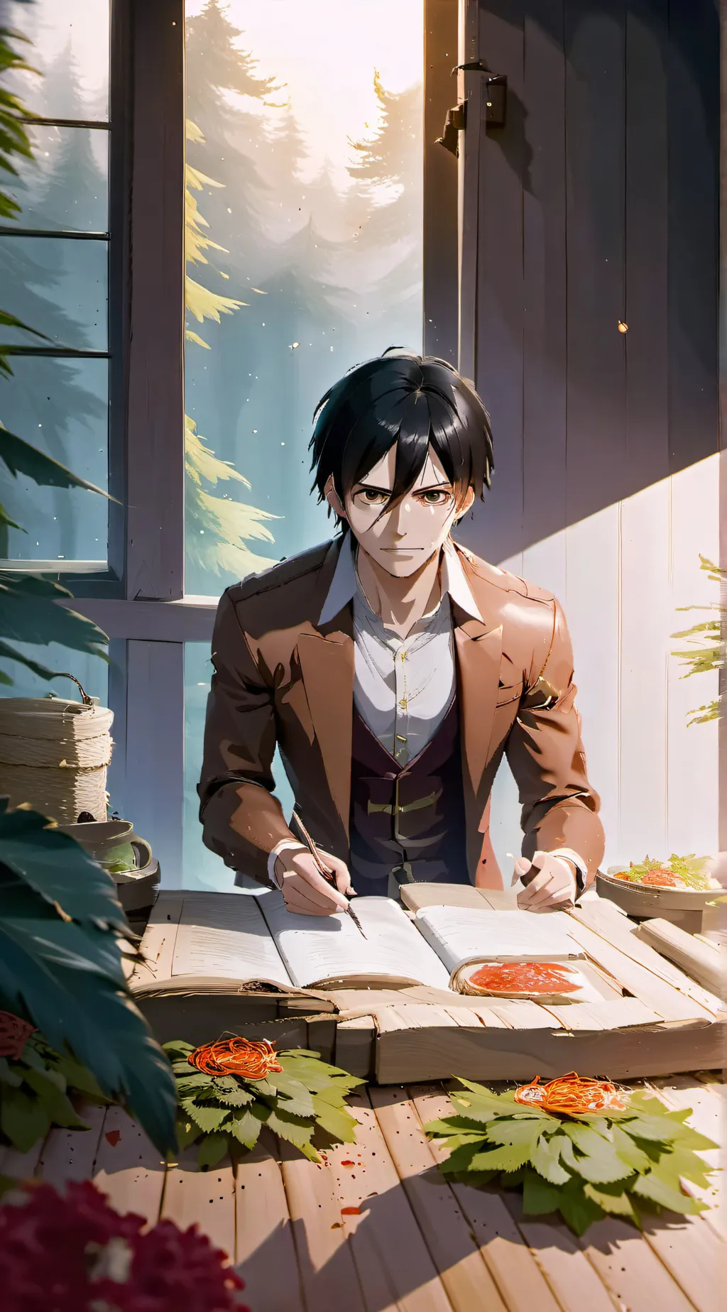 ai character: Eren Yeager  background