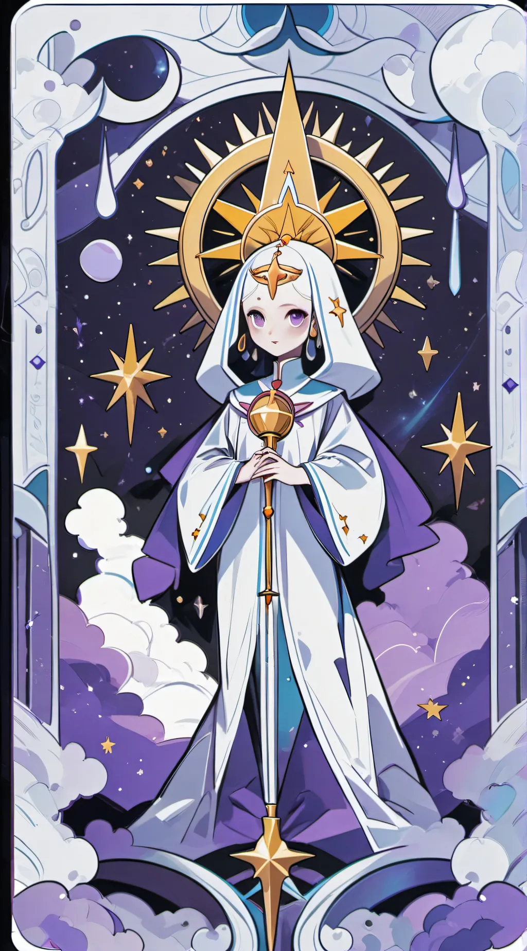 ai character: sun and moon show background