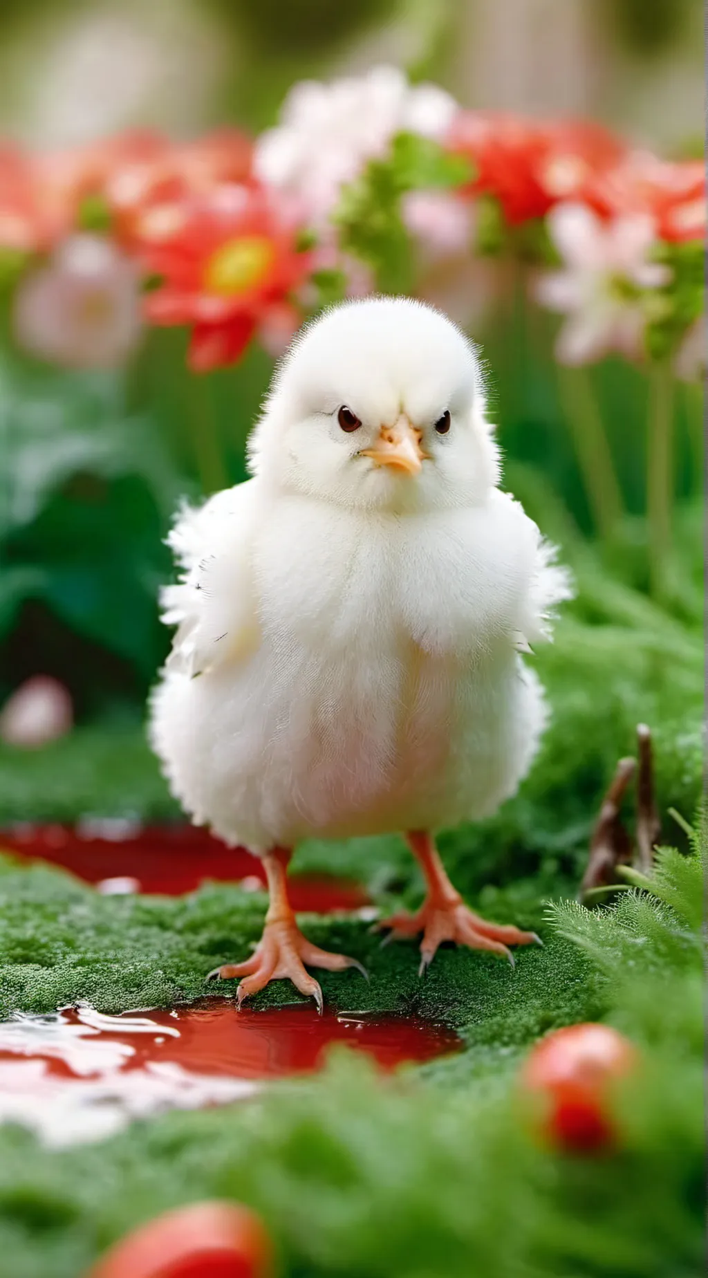 ai character: Brave chick background