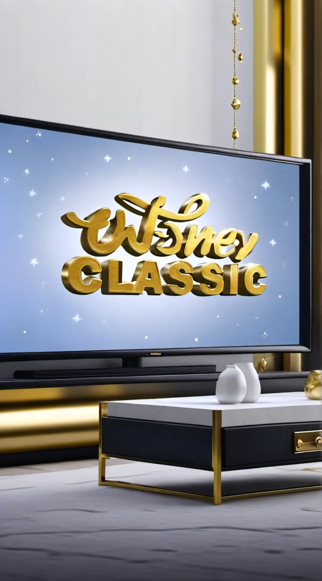 ai character: Walt Disney Gold  background