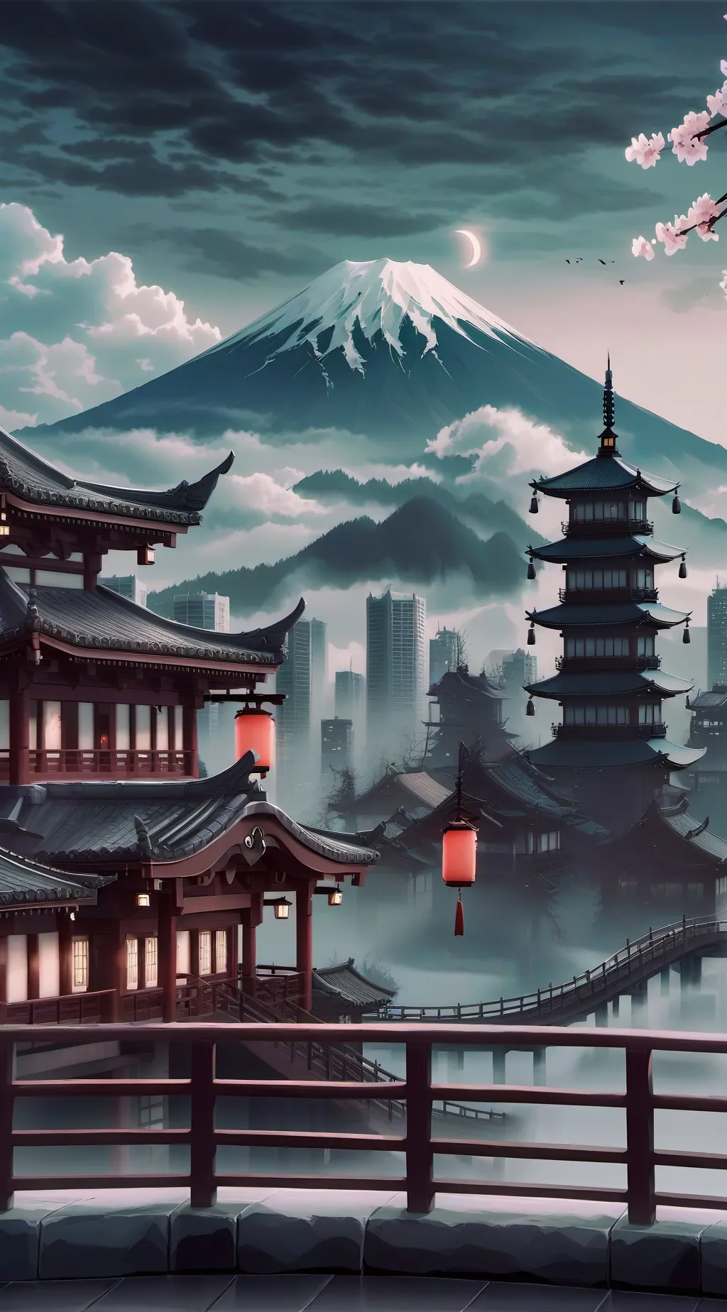 ai character: TOH goes to Japan background