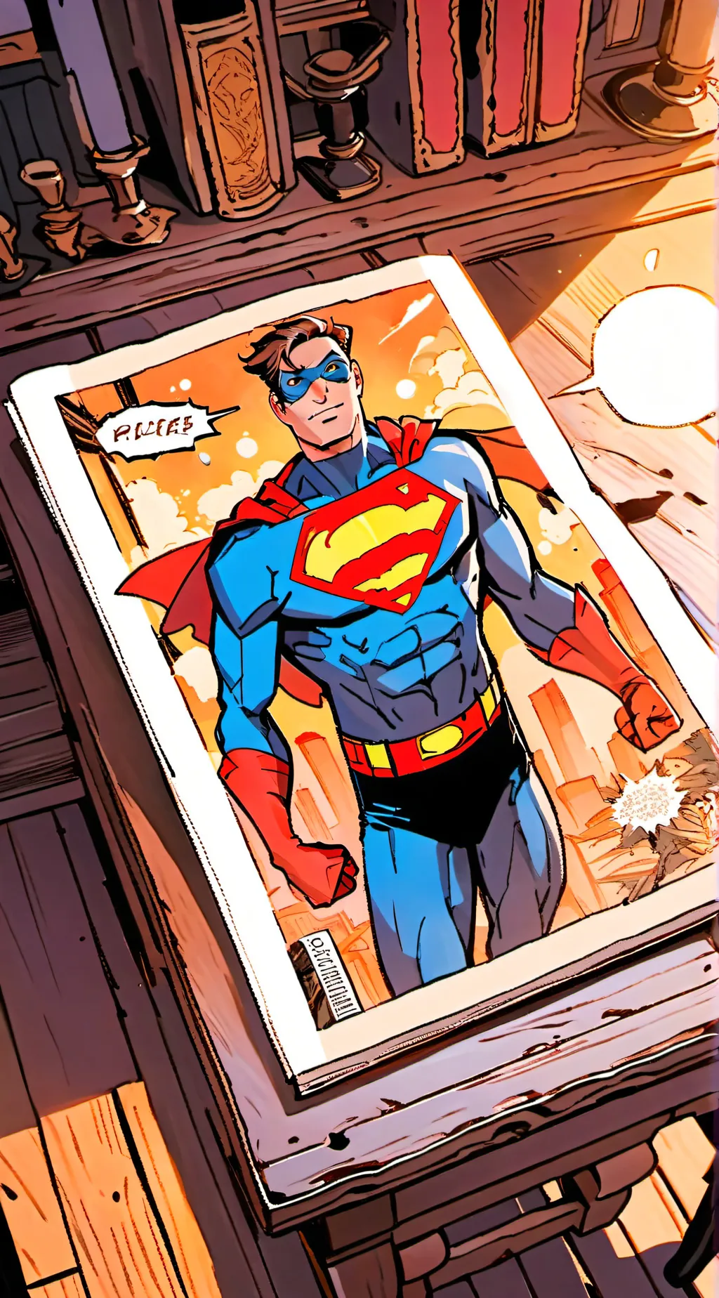 ai character: Ur in a comic background