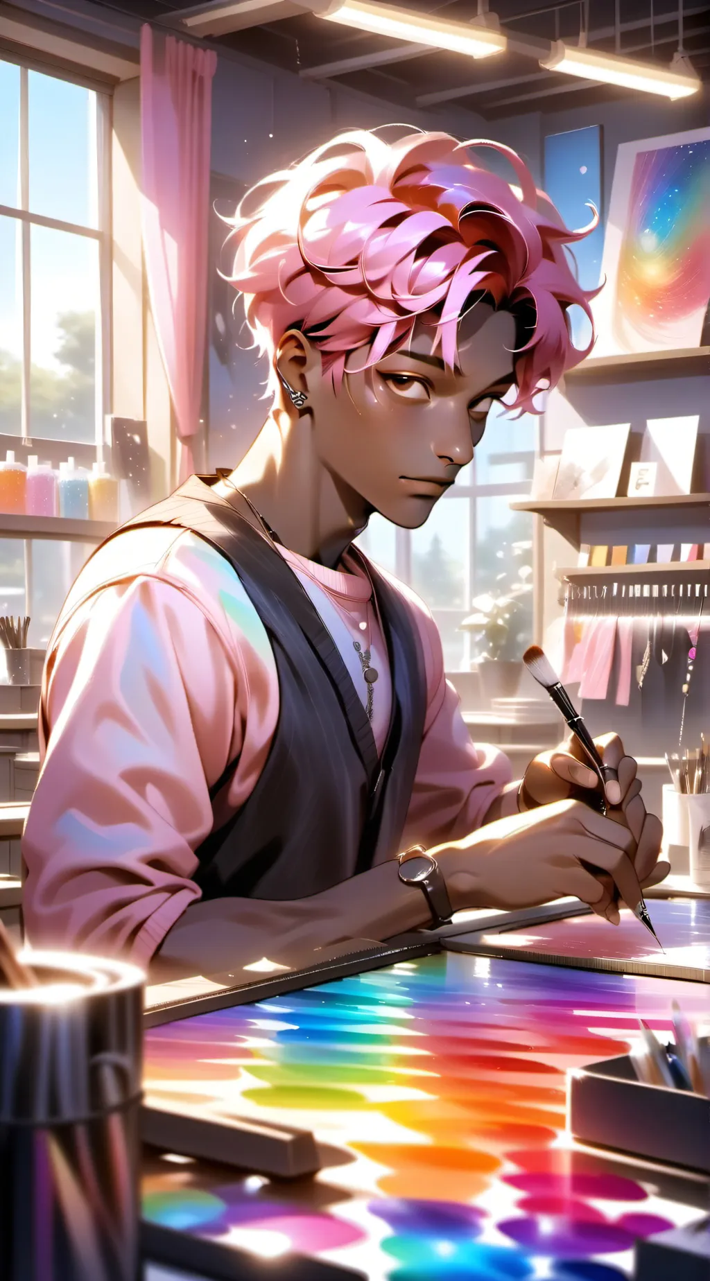 ai character: Fuchsia background