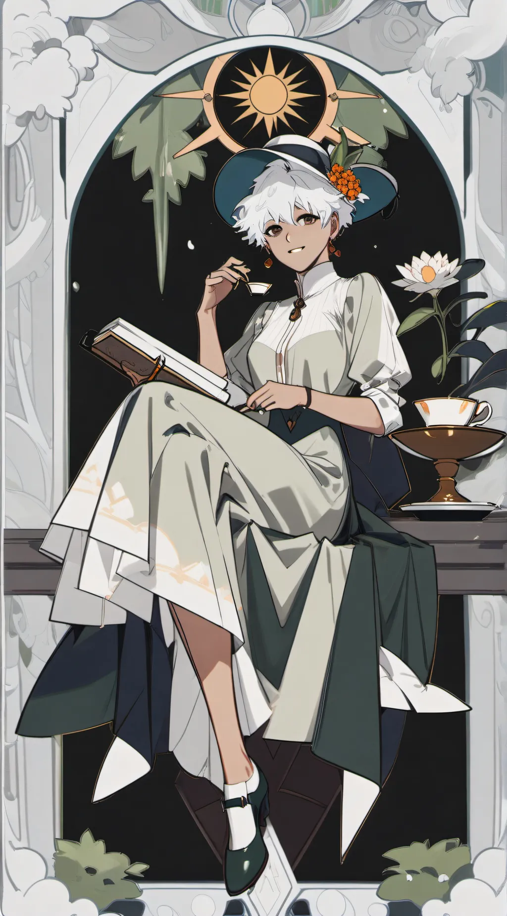 ai character: gojo but a girl background