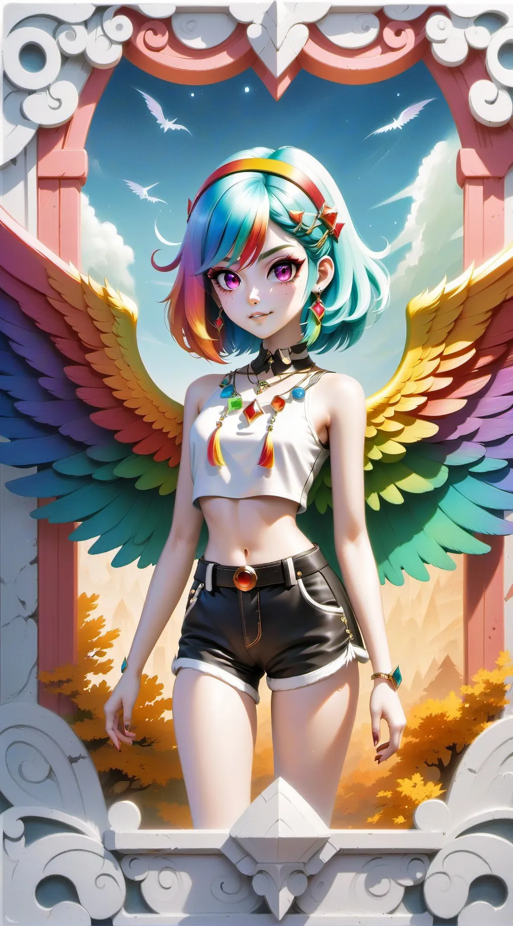 ai character: Rainbow dash  background