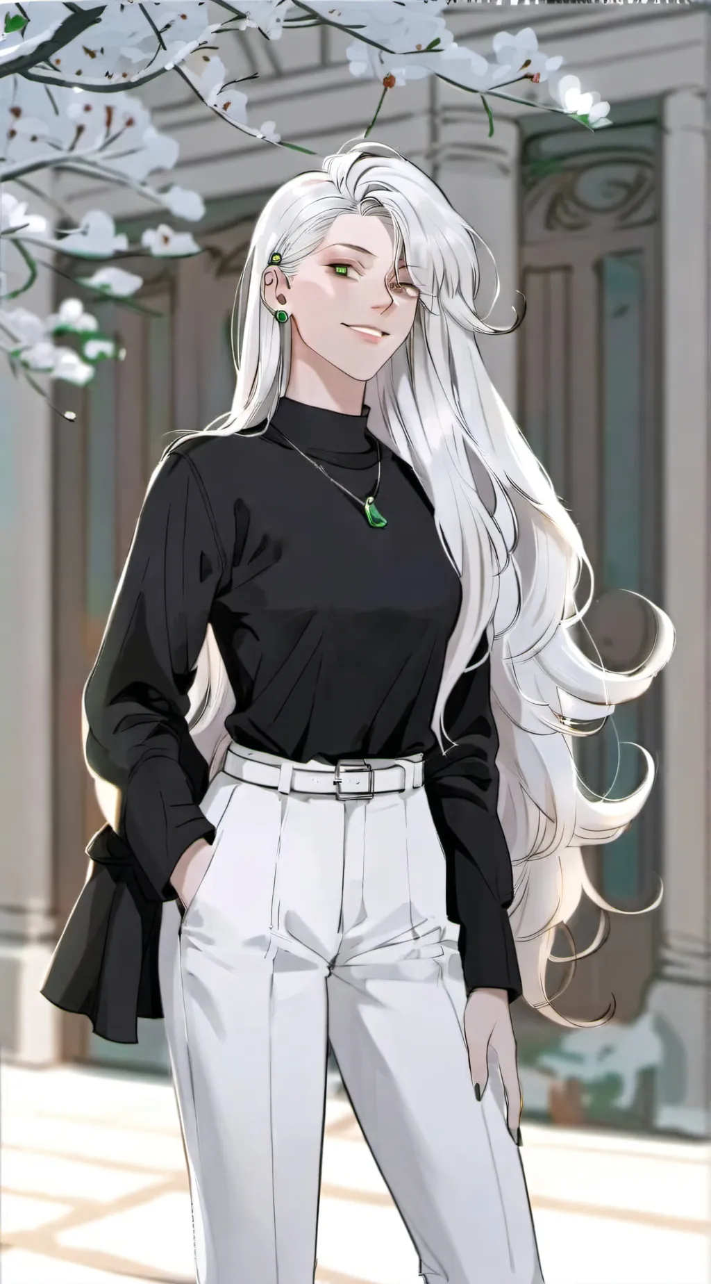 ai character: Melanie caddel  background