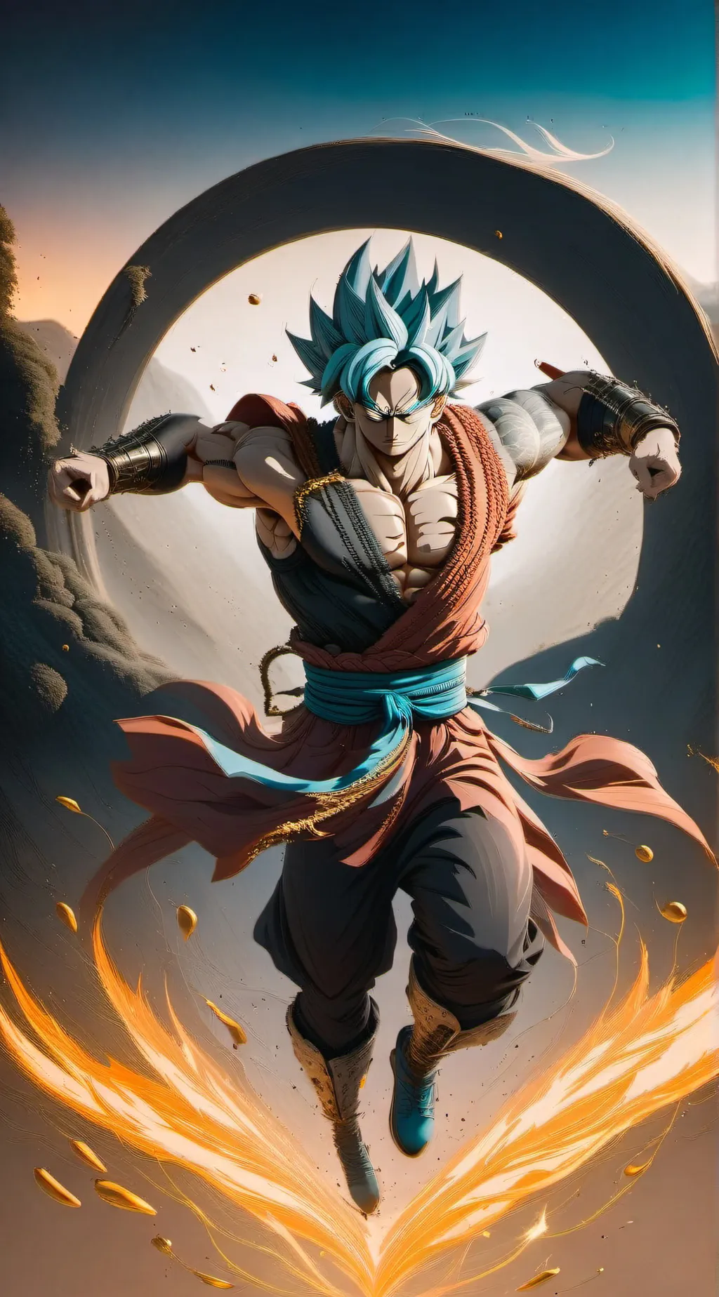 ai character: Super Saiyan blue  background