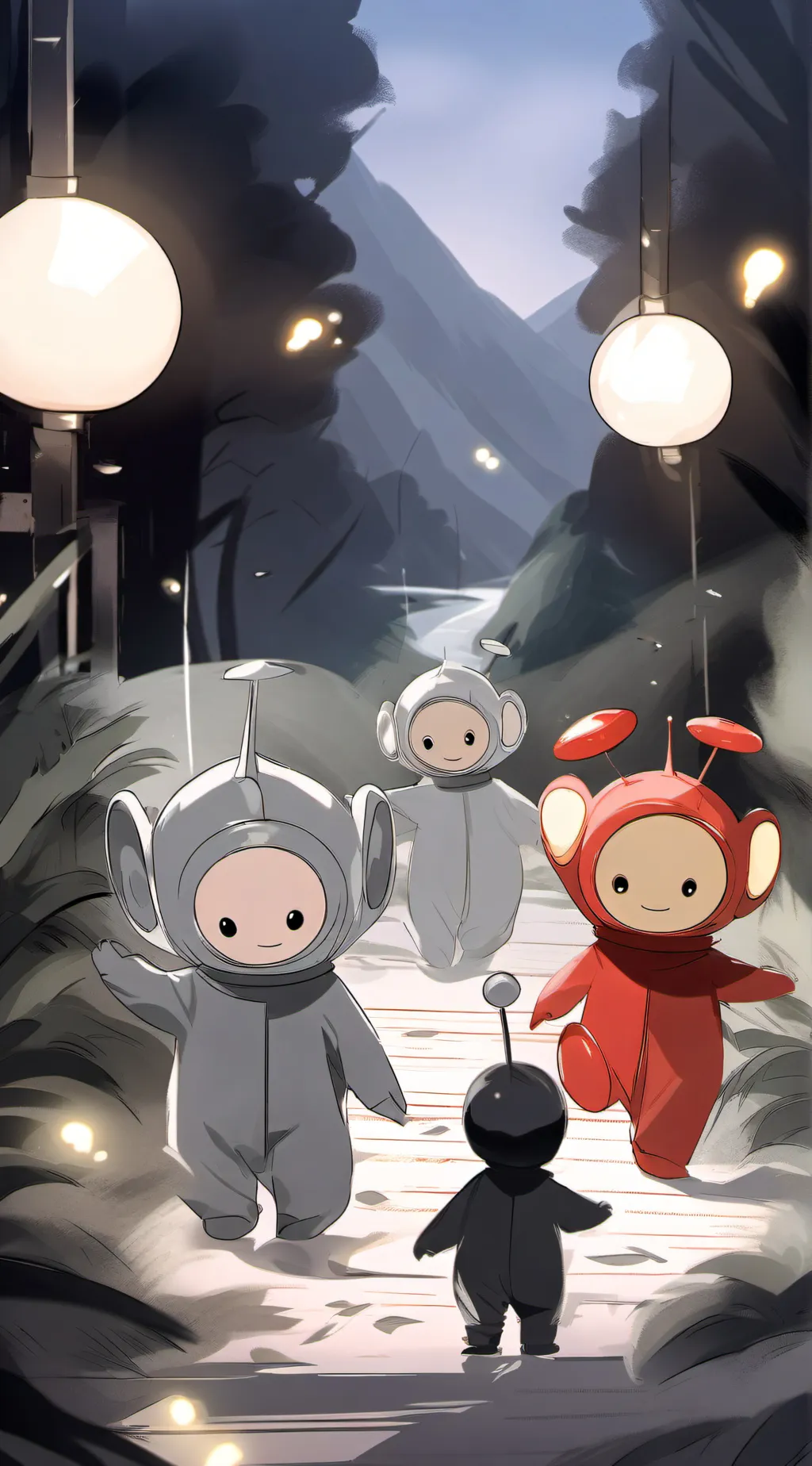 ai character: Fpe X Teletubbies  background