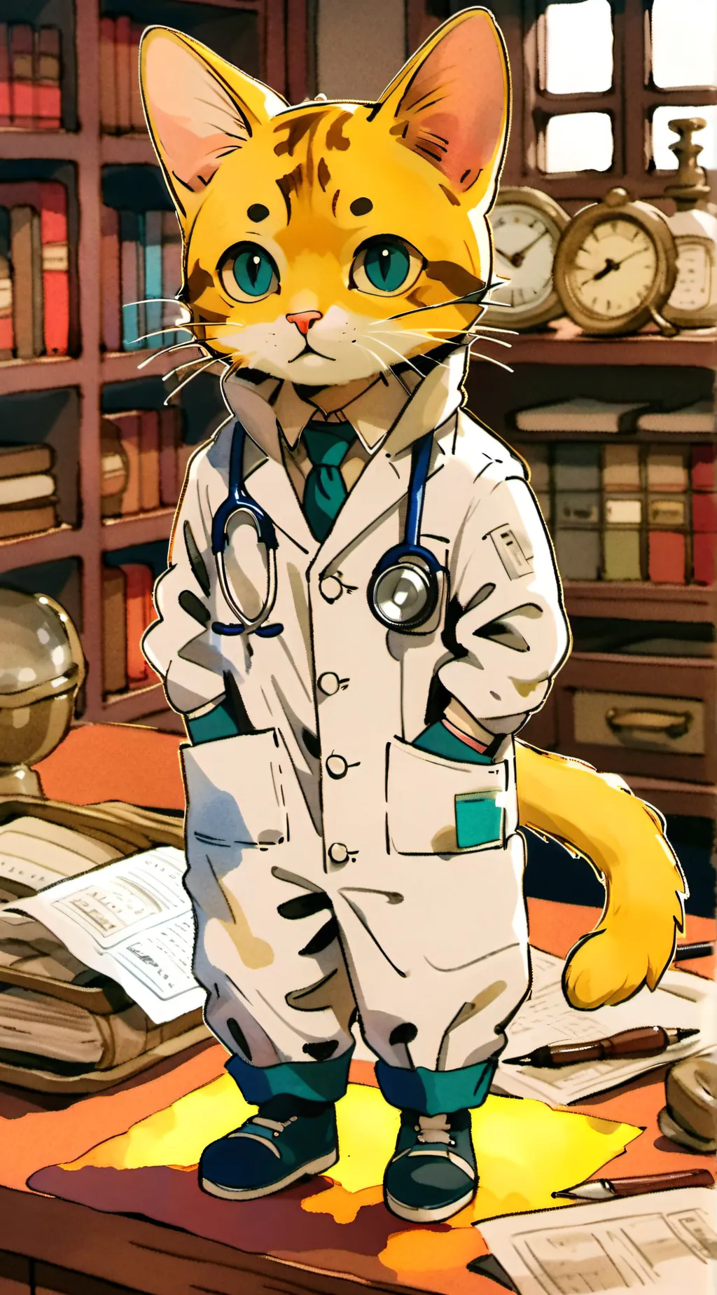 ai character: Dr RETRO background