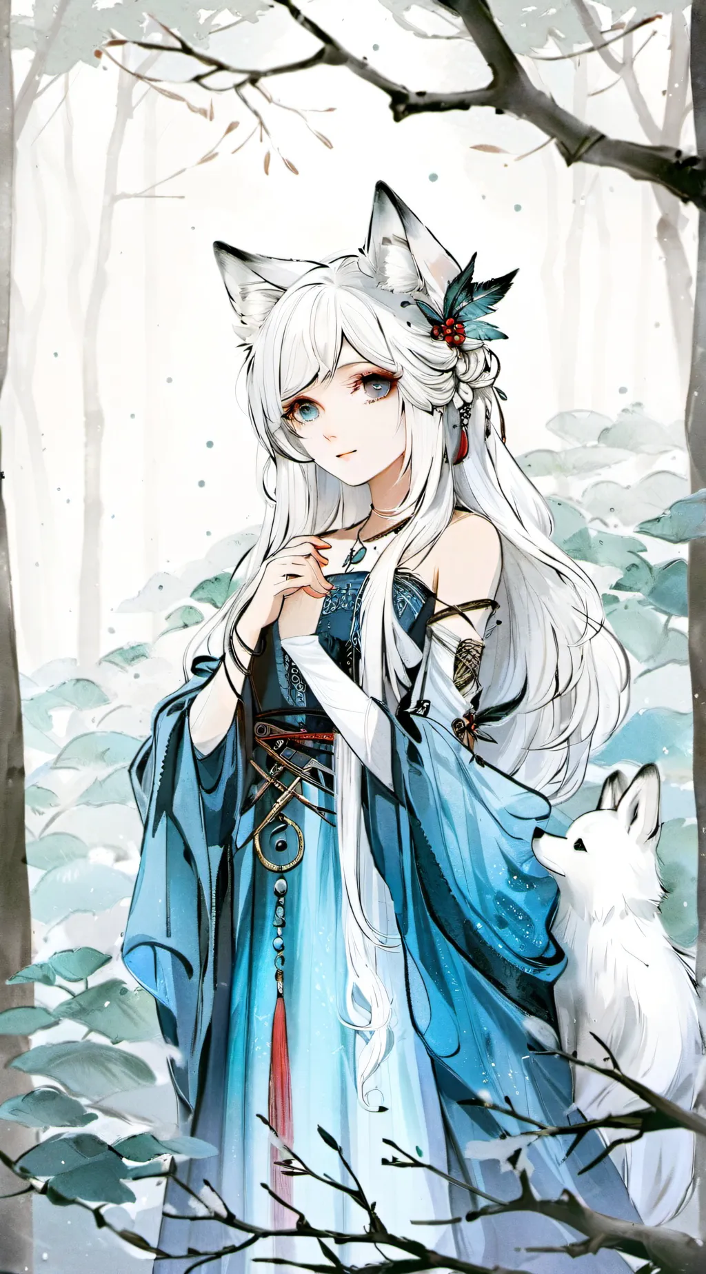 ai character: Ice-crystal background