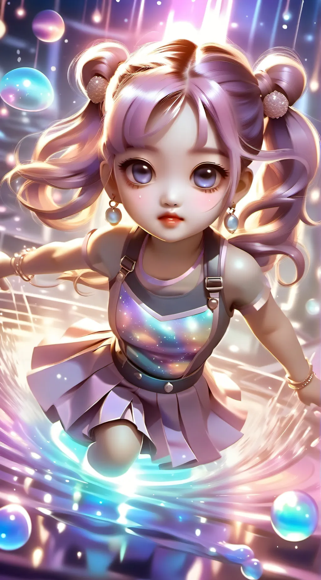 ai character: black pink background