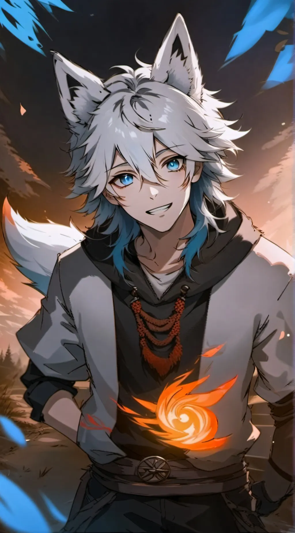 ai character: Blue background