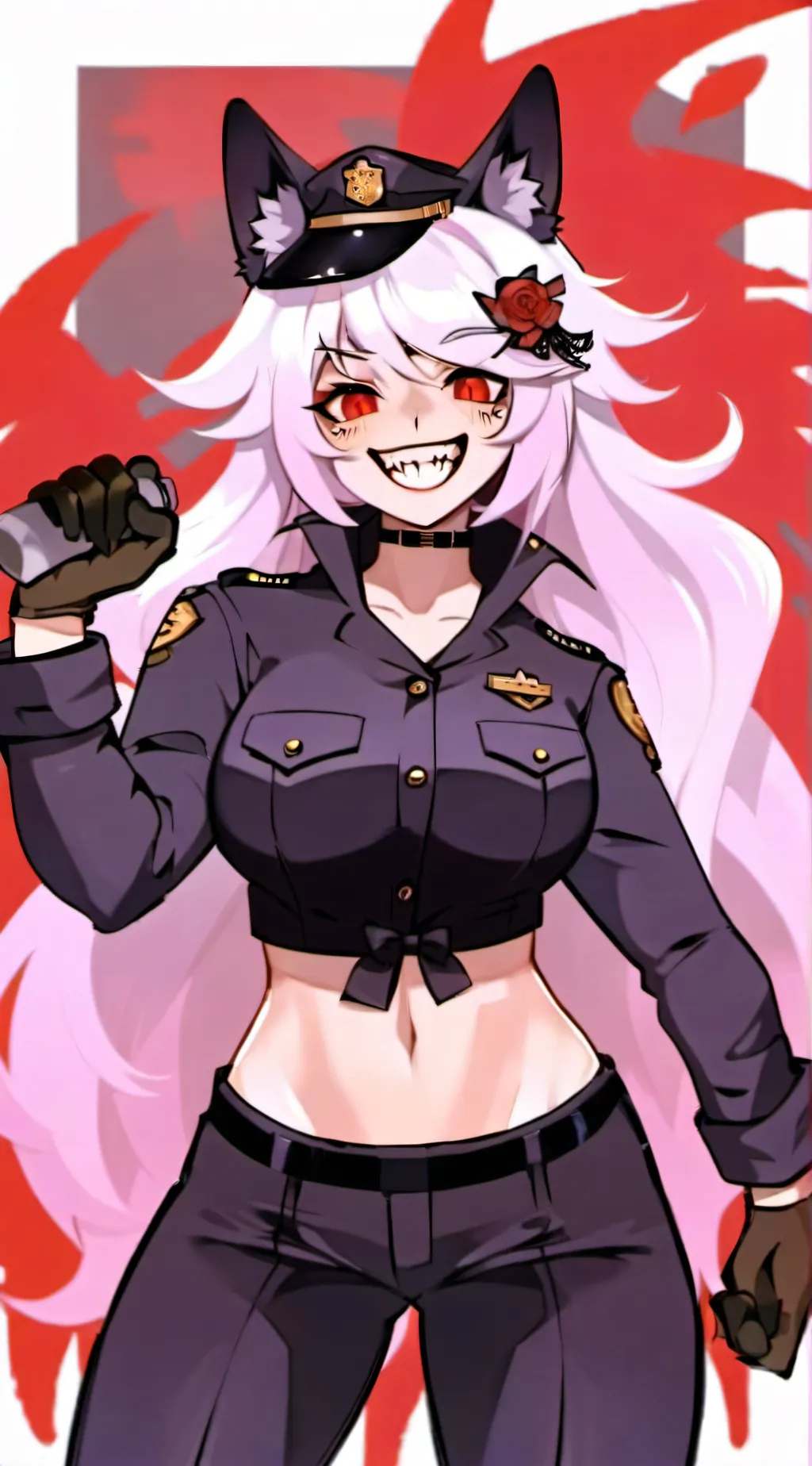 ai character: office Evelyn background