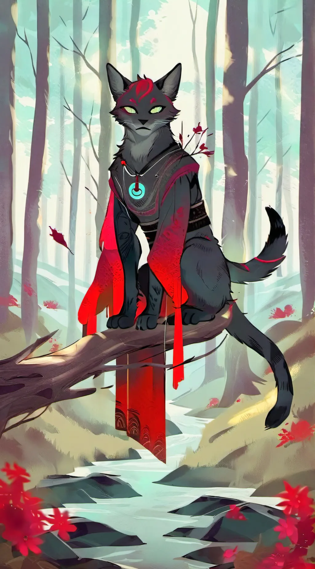 ai character: Cheshire  background