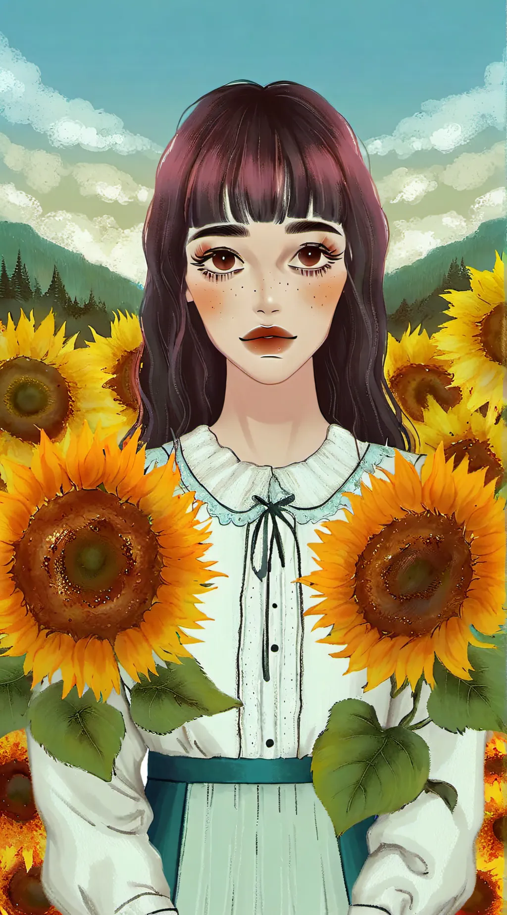 ai character: Melanie Martinez  background