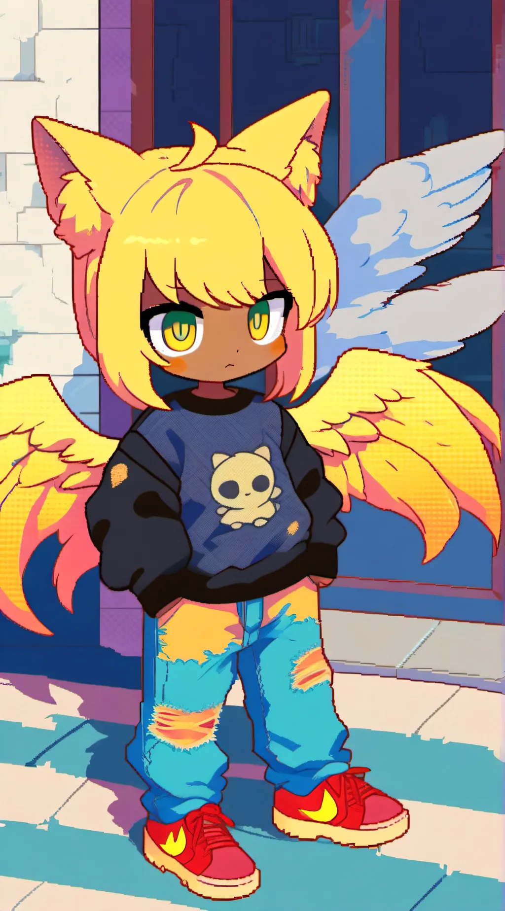 ai character: Tesla background