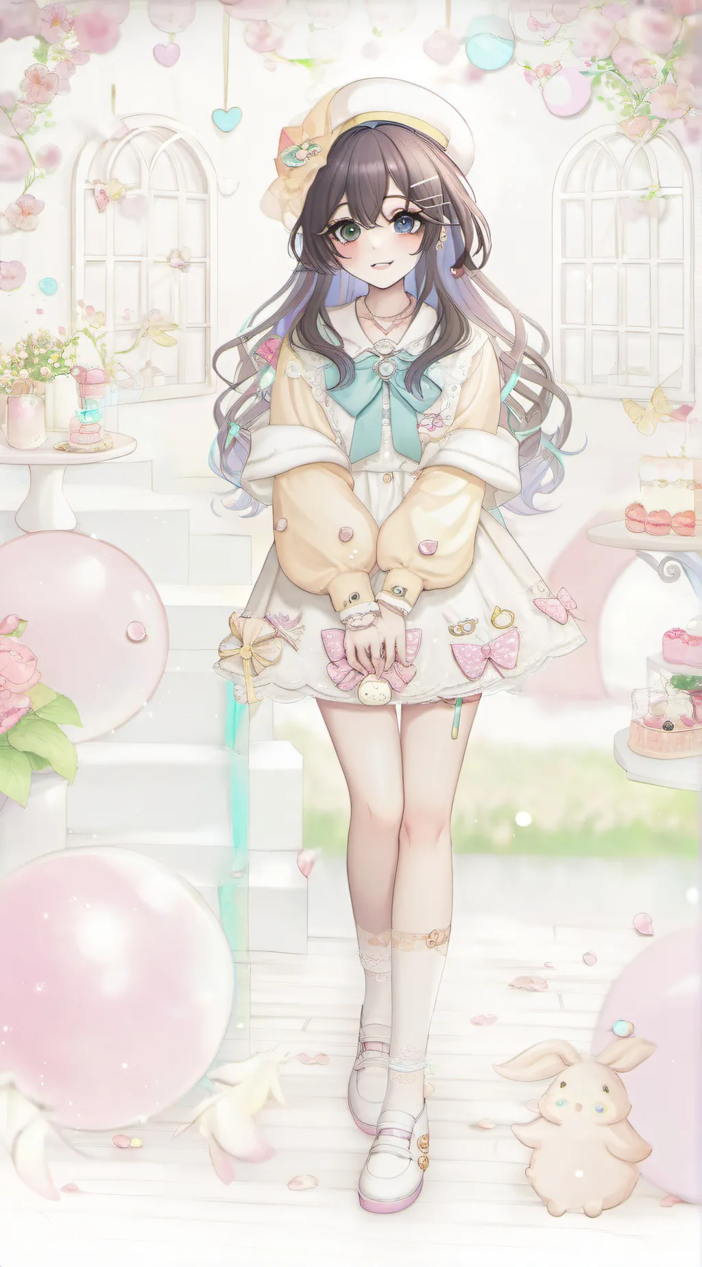 ai character: Violet background