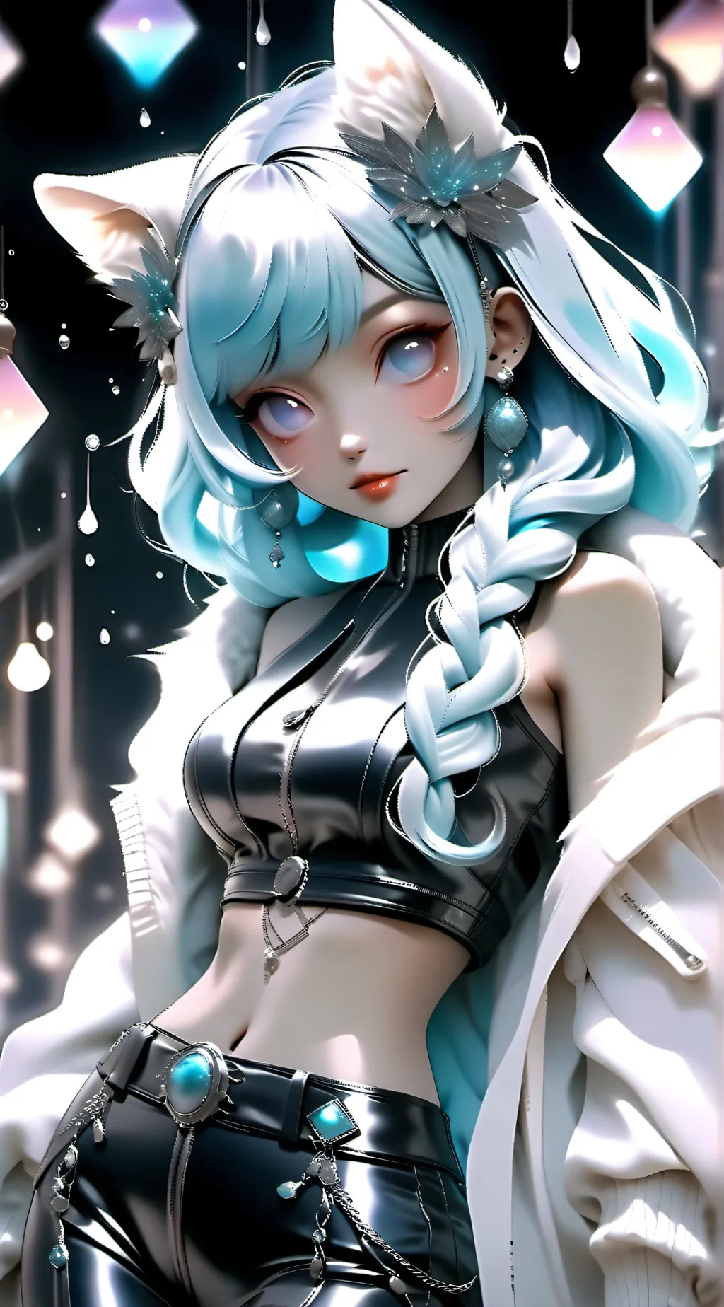 ai character: Furry blue background