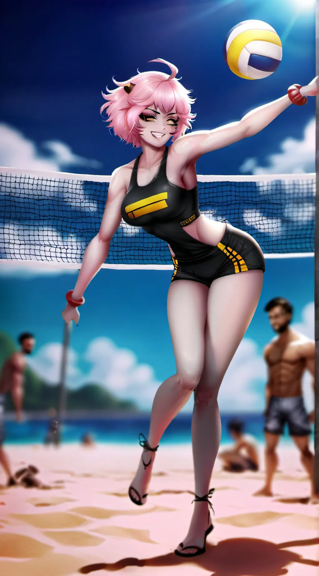 ai character: Mina ashido  background