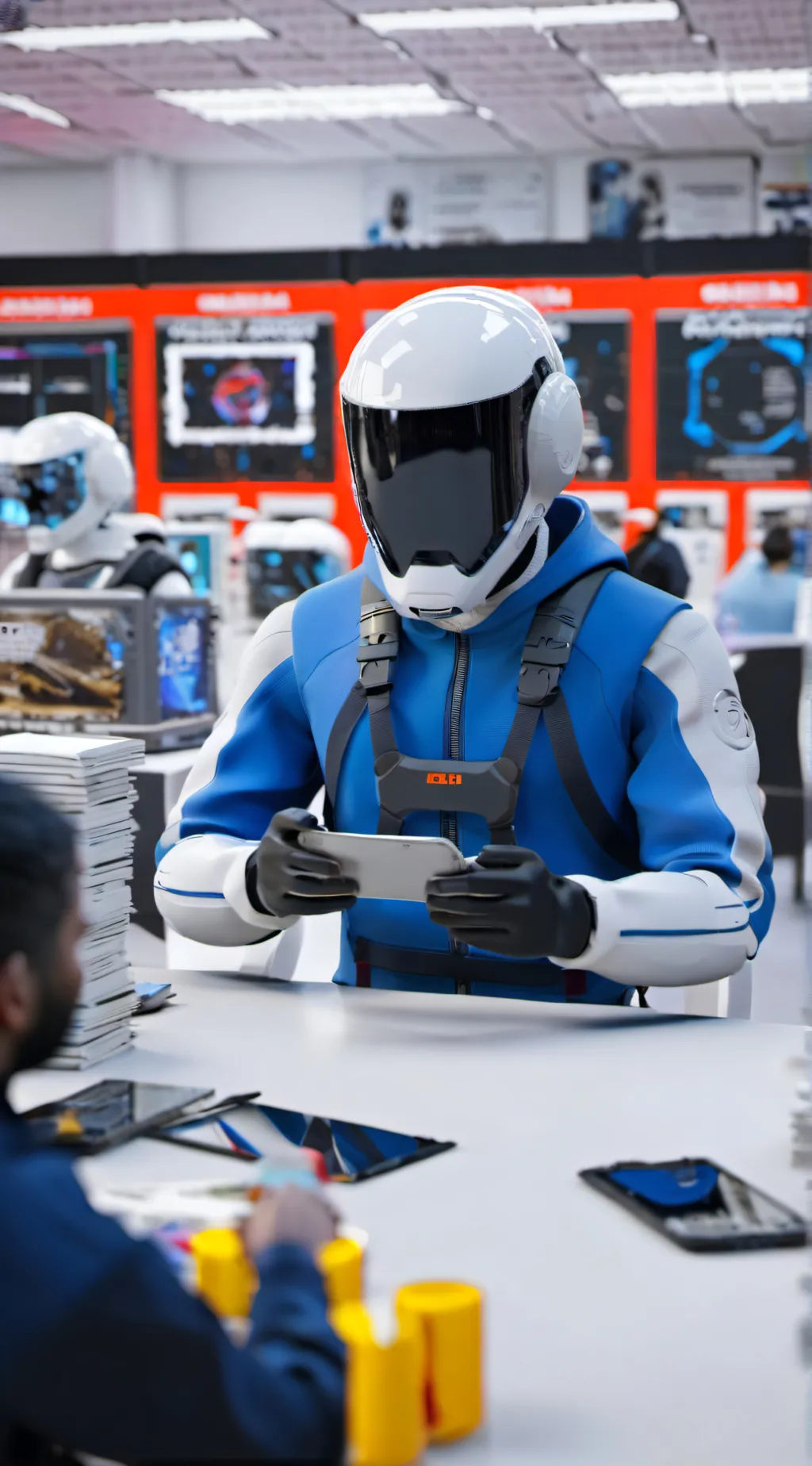 ai character: Phone addict guy background