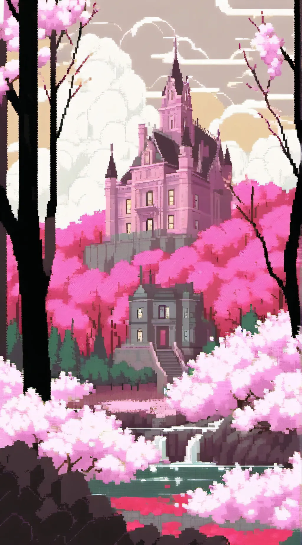 ai character: tree x blackhole background