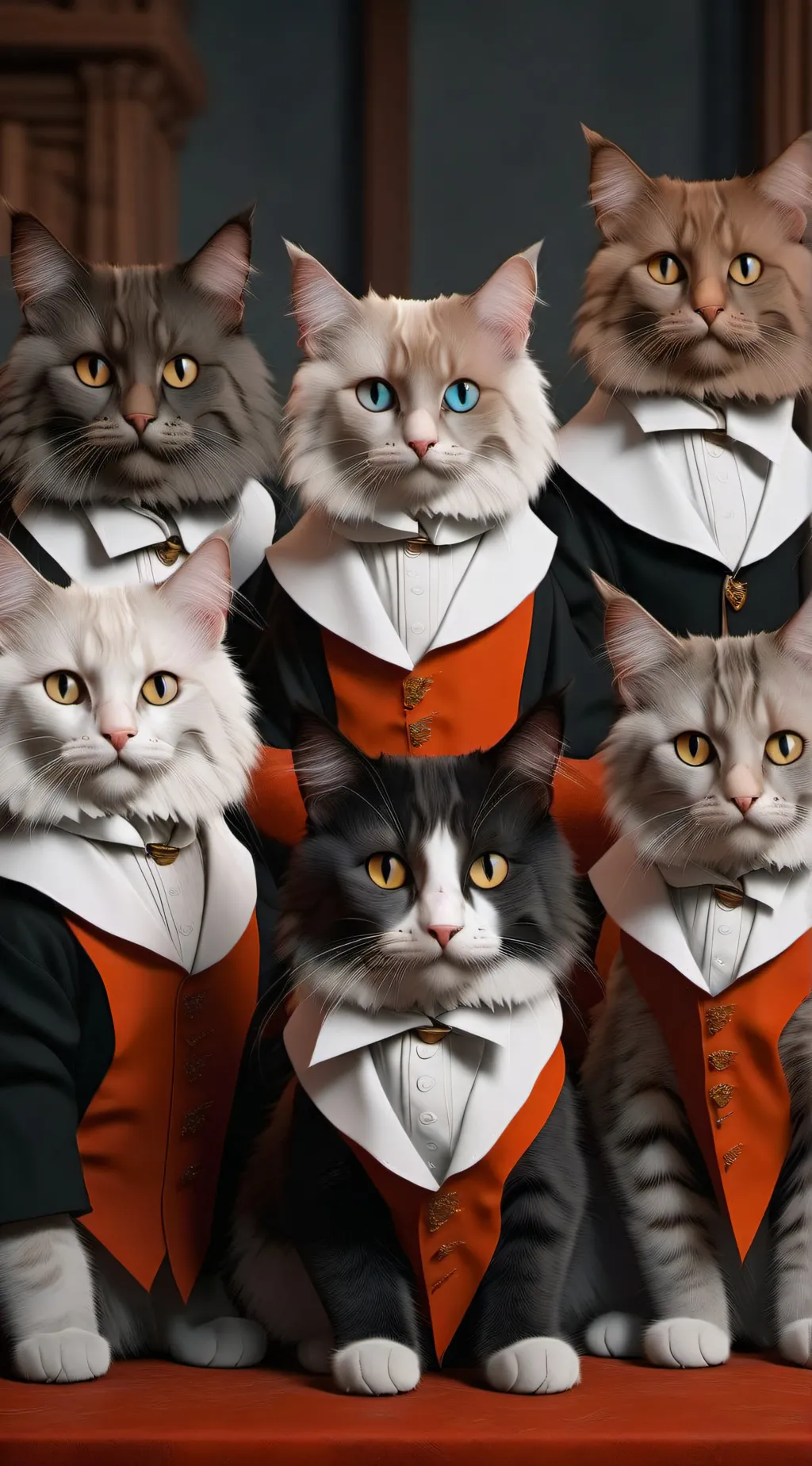 ai character: Cursed alastor cat background