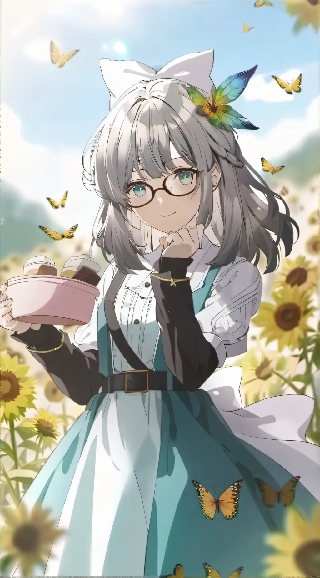 ai character: Violet background