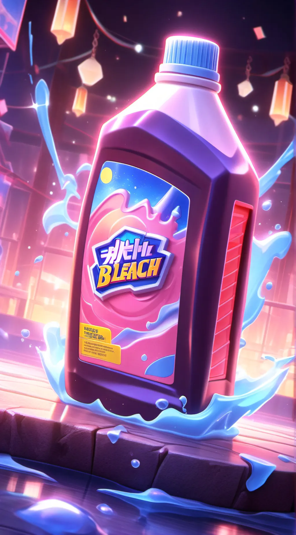 ai character: bottle of bleach😋  background