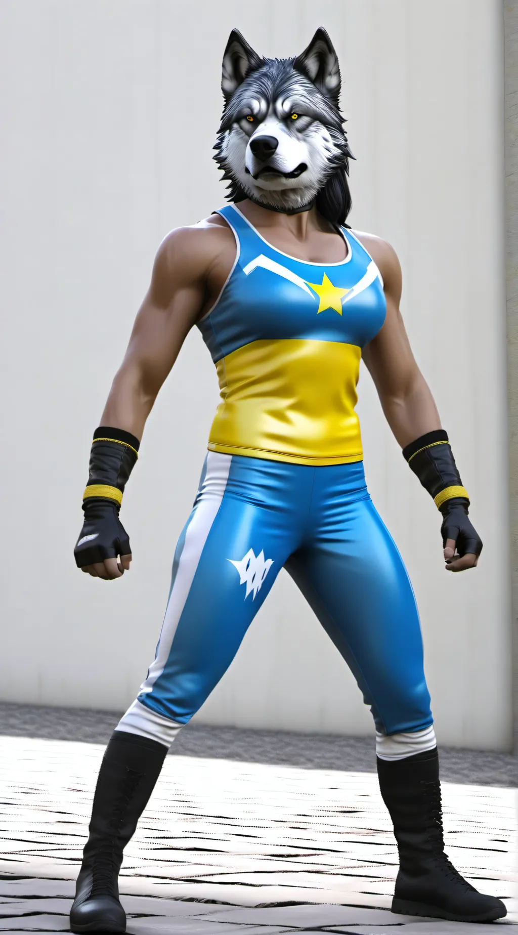 ai character: Super Wolf Woman  background