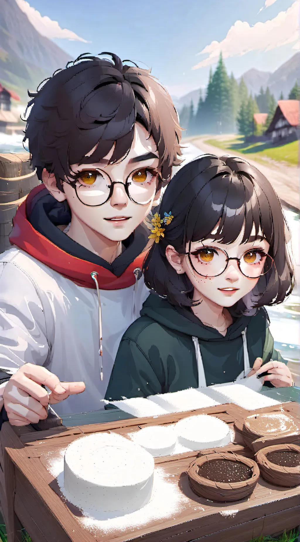 ai character: Santi and kenzie background