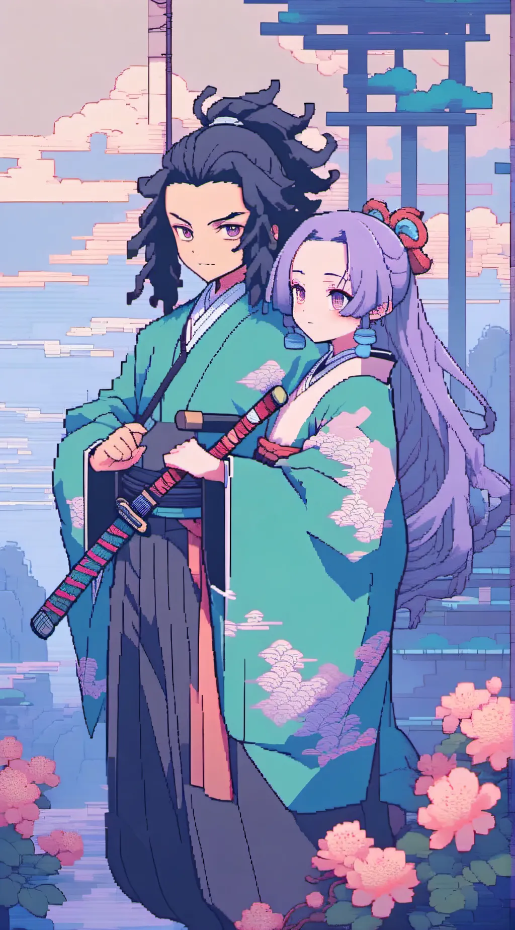 ai character: Giyuu shinobu kid background