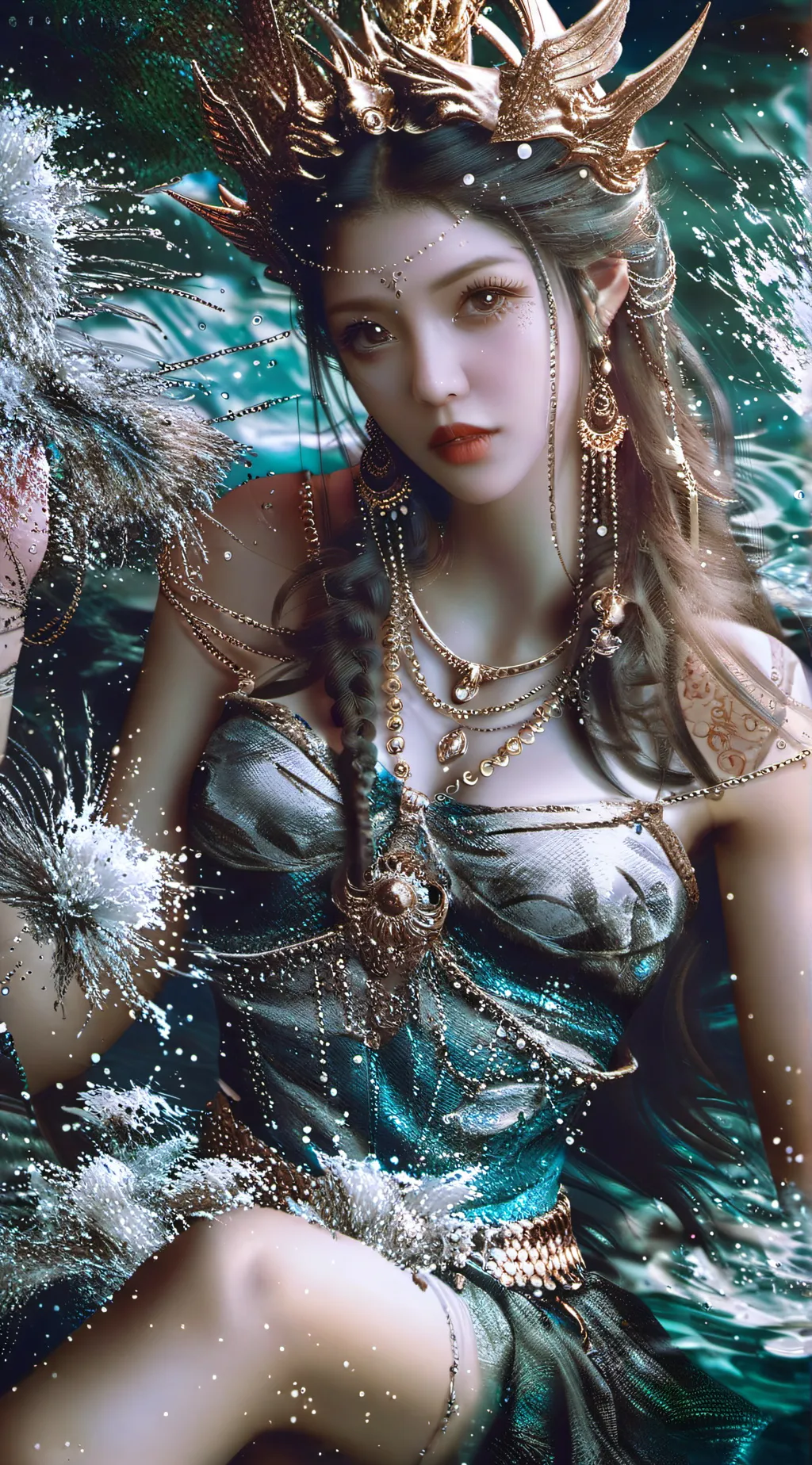 ai character: girl siren  background