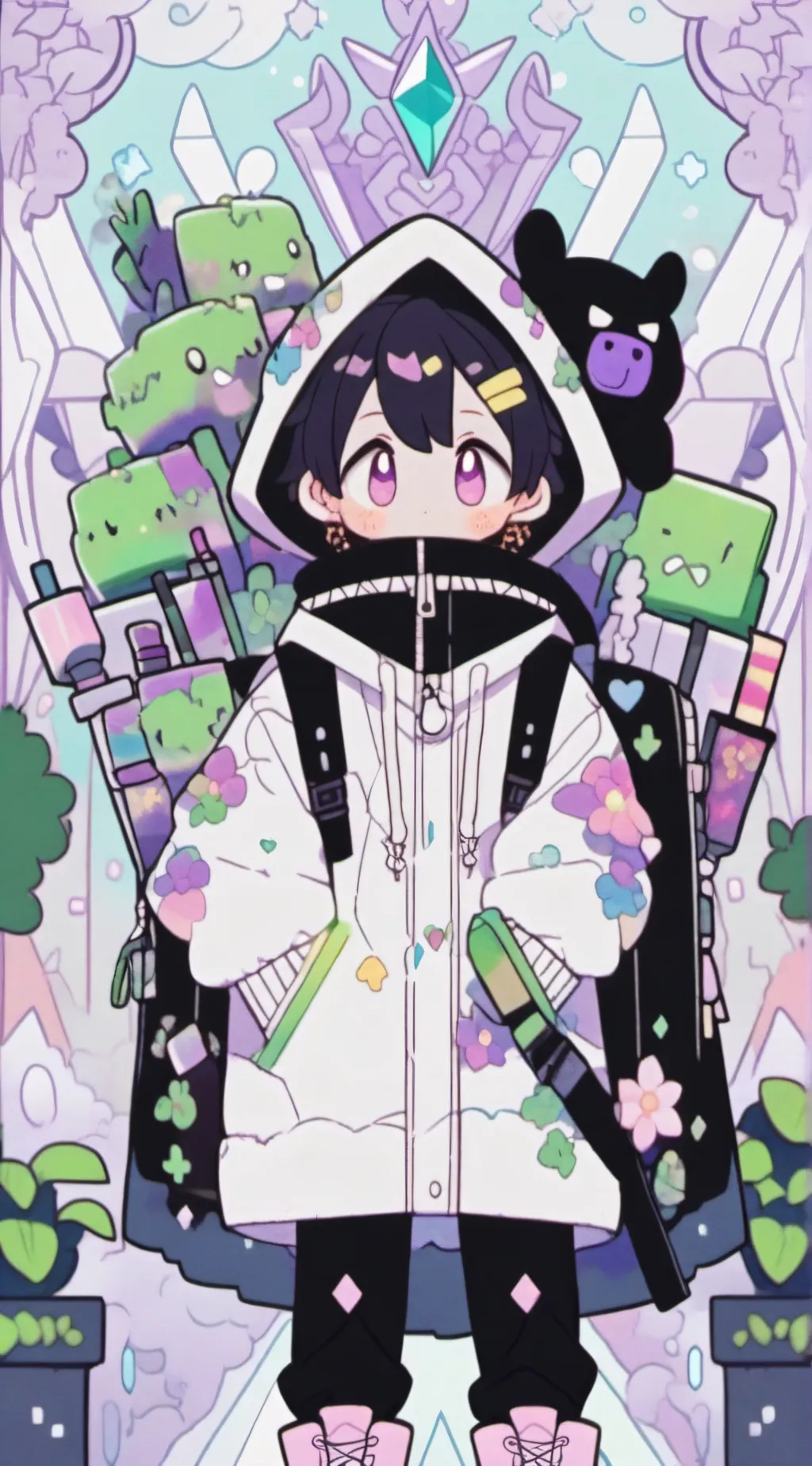 ai character: kiki he is a boy background