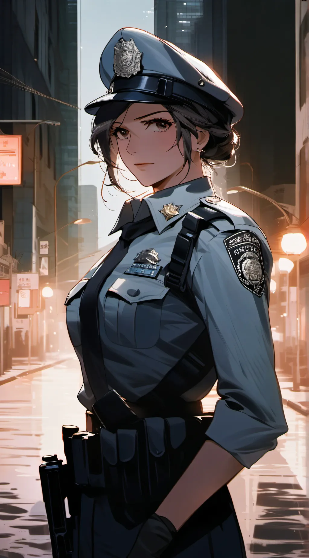 ai character: girlfriend cop background