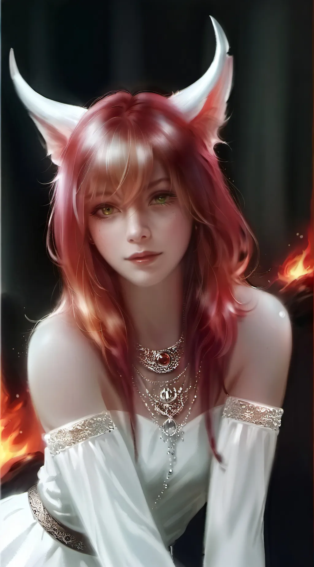 ai character: fire fairy background