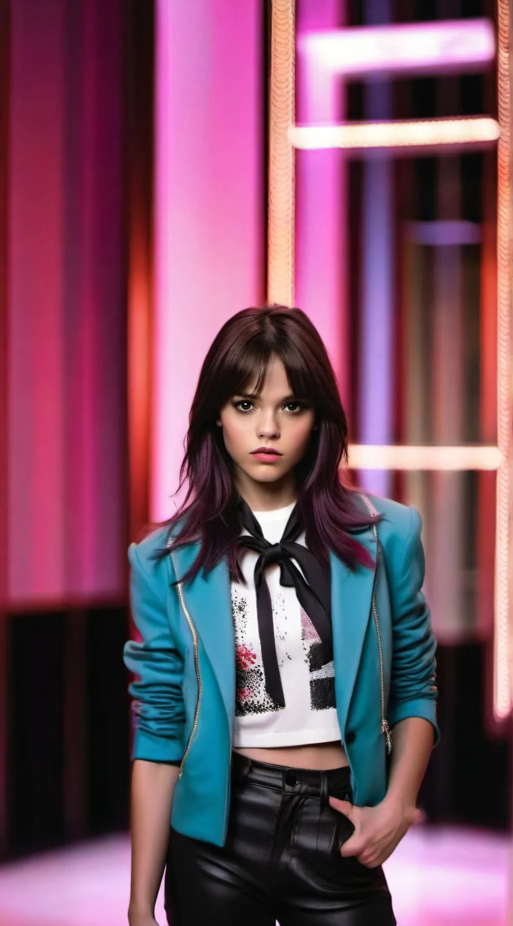 ai character: Jenna Ortega  background