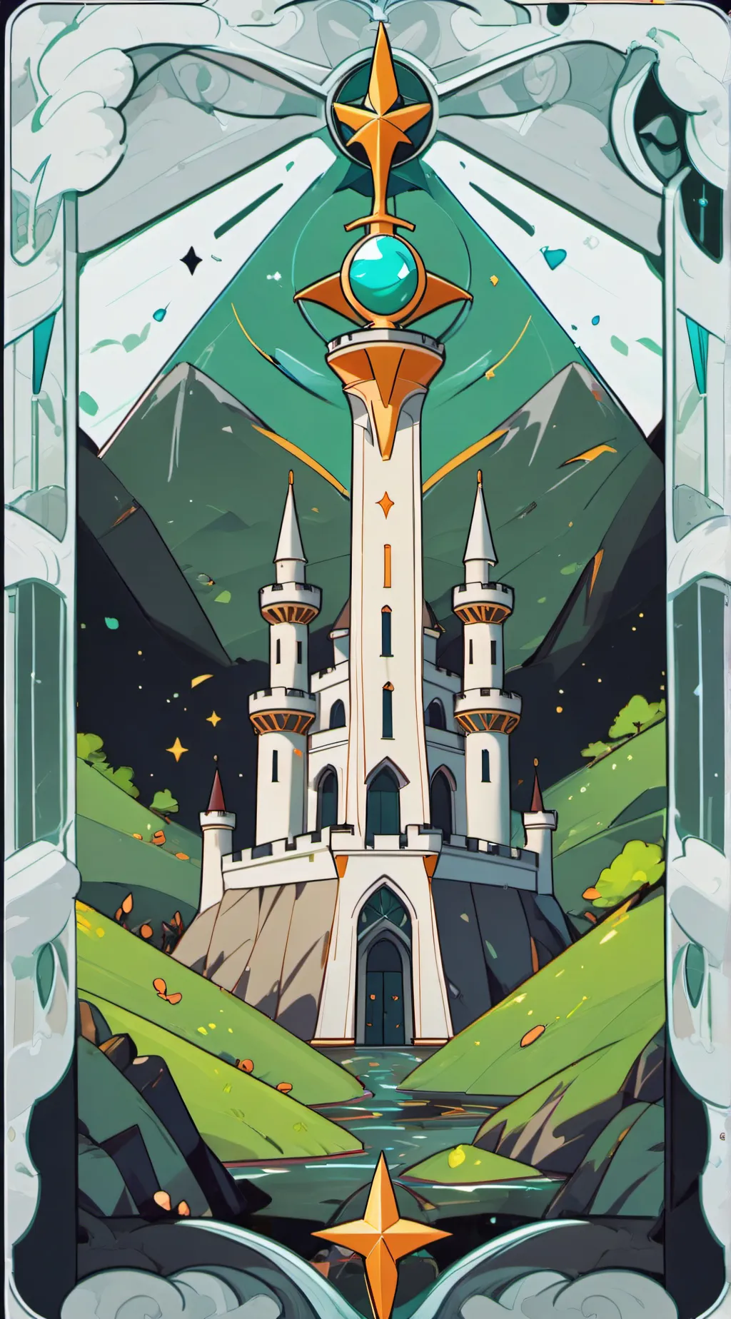 ai character: super box tower  background