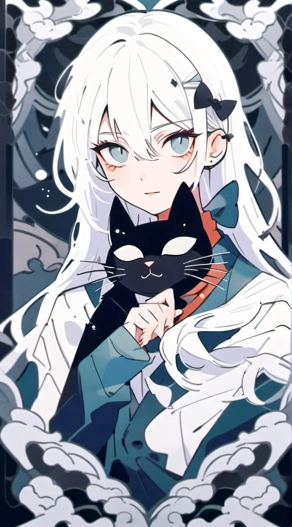 ai character: black cat mask  background