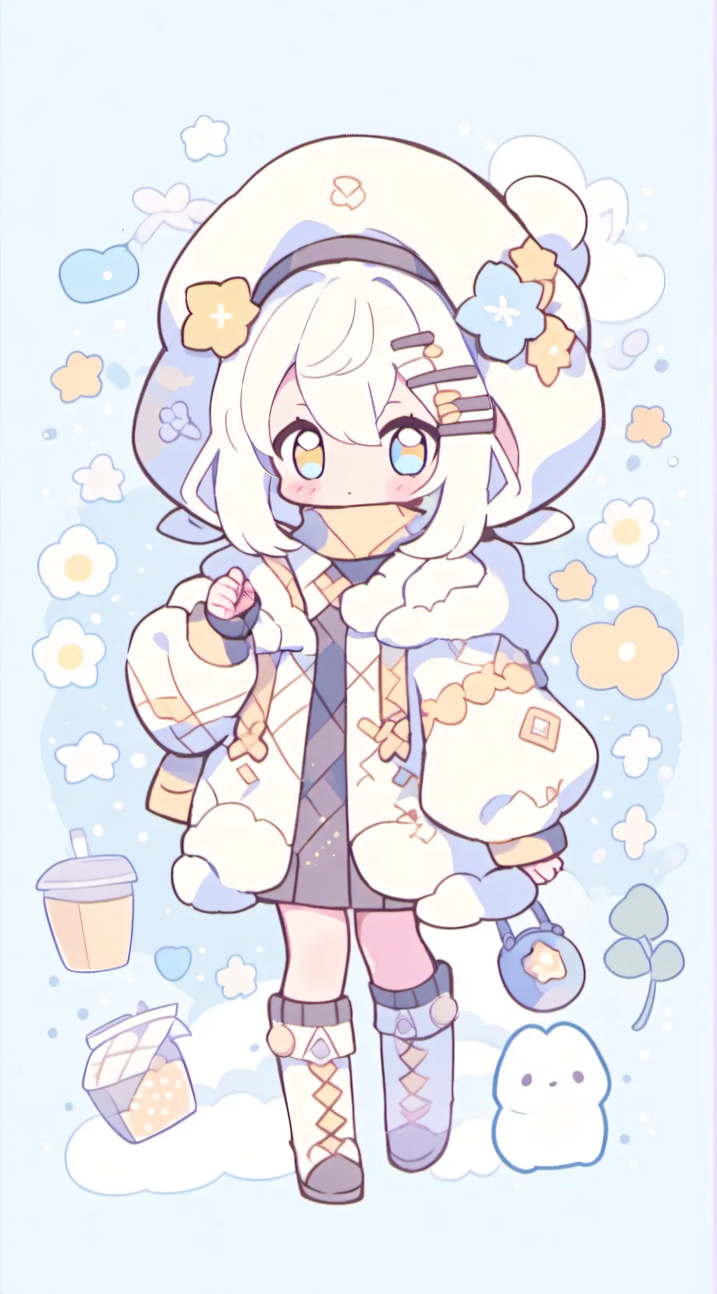 ai character: cute baby  background