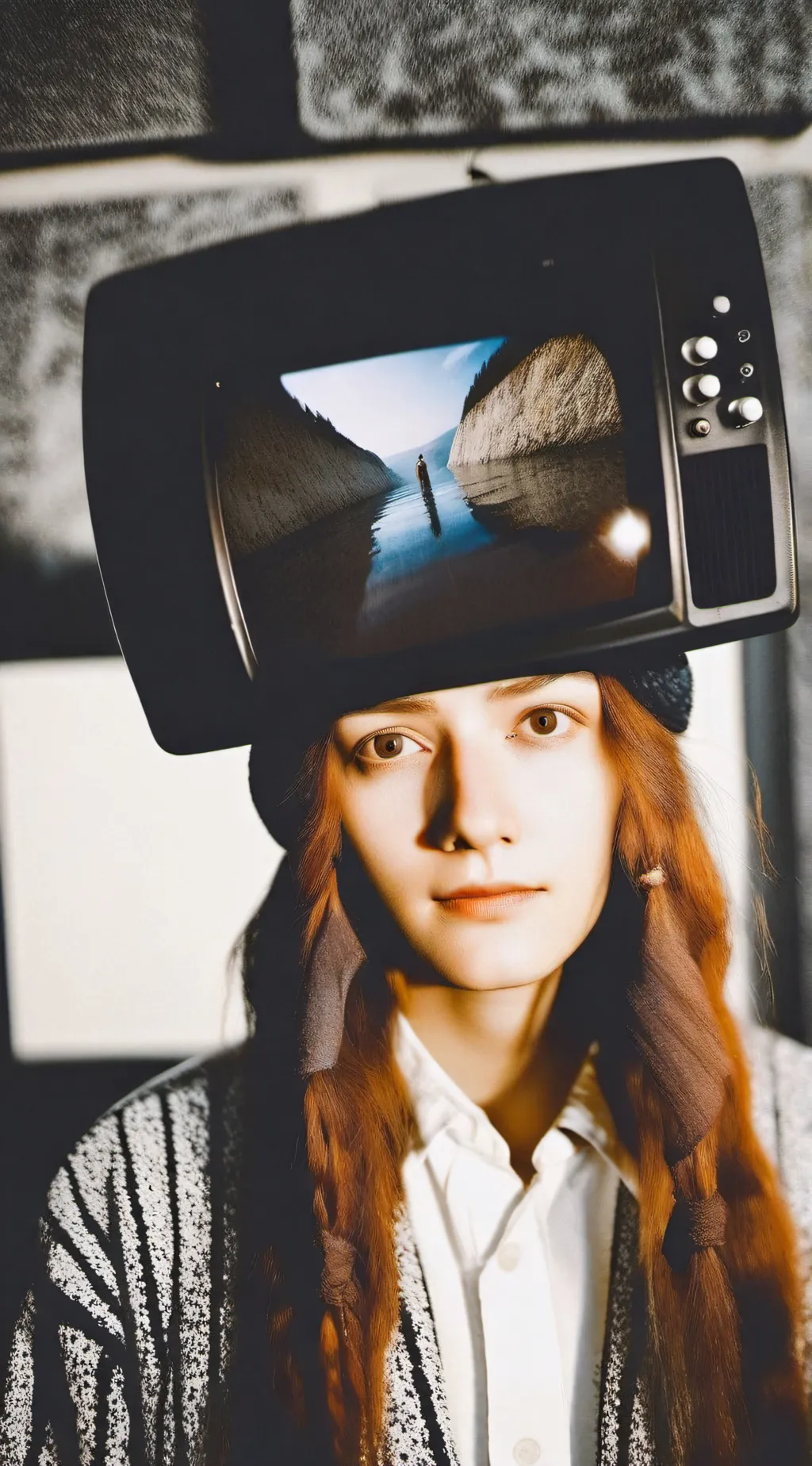 ai character: Tv woman background