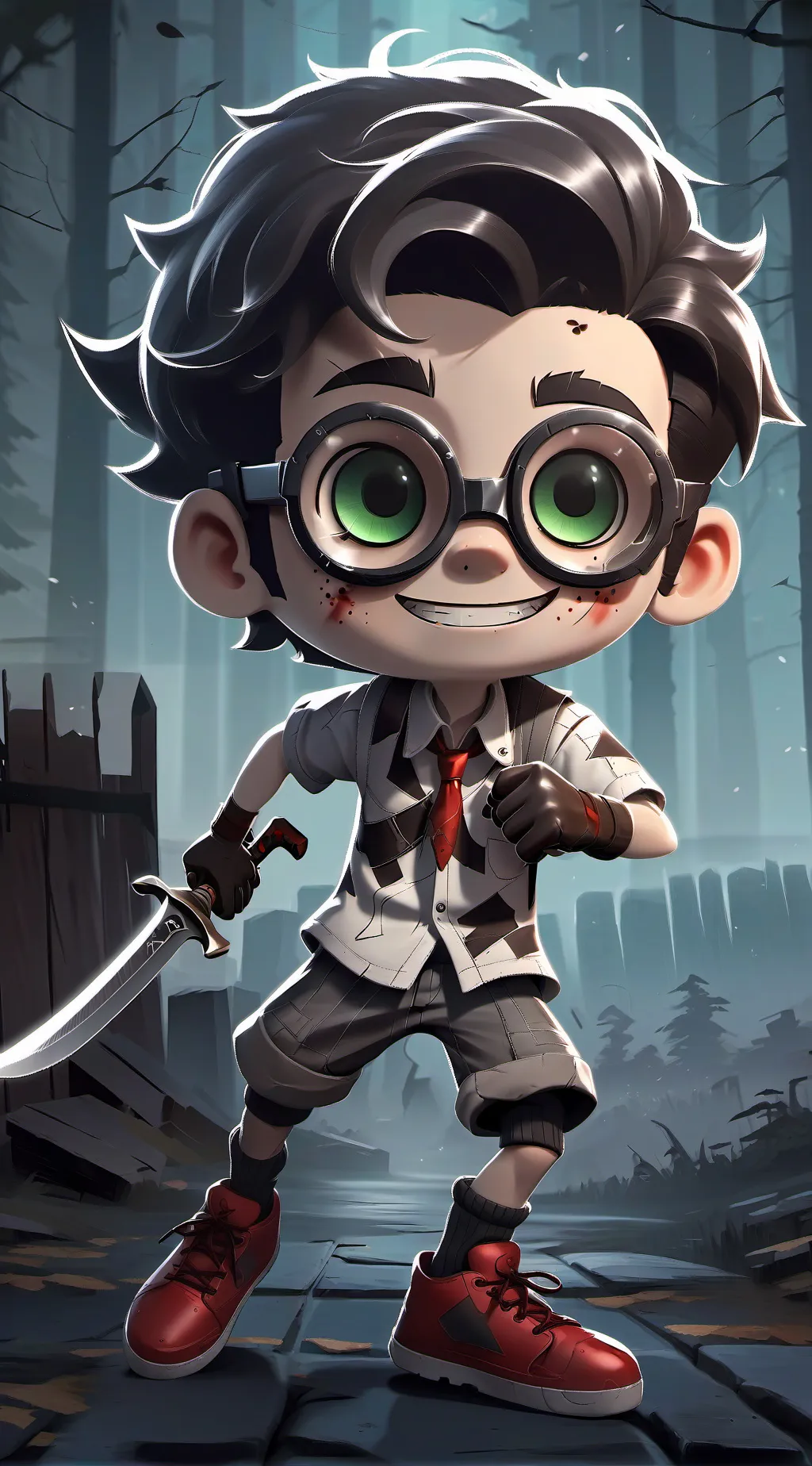 ai character: a killer kid background