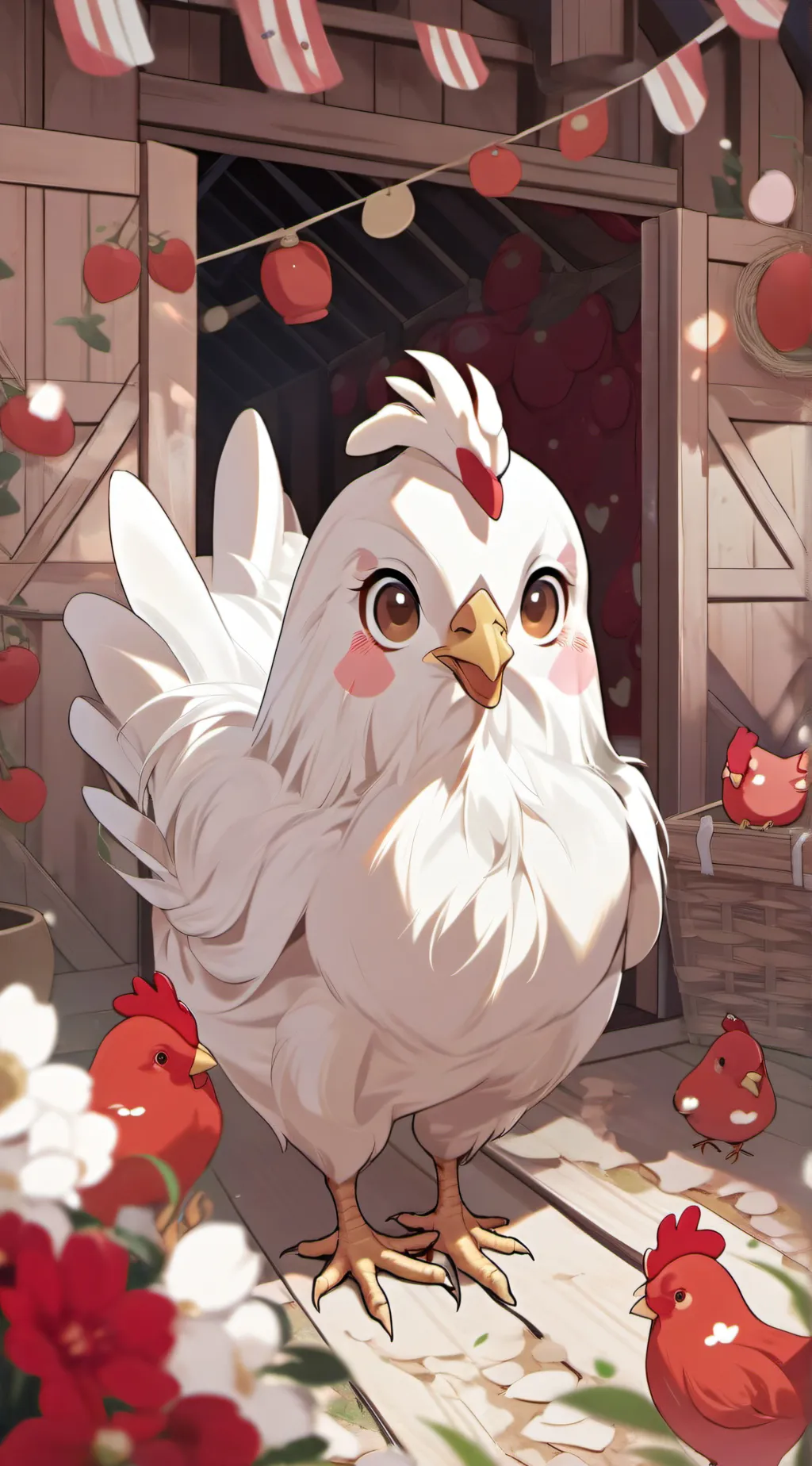 ai character: chicken  background