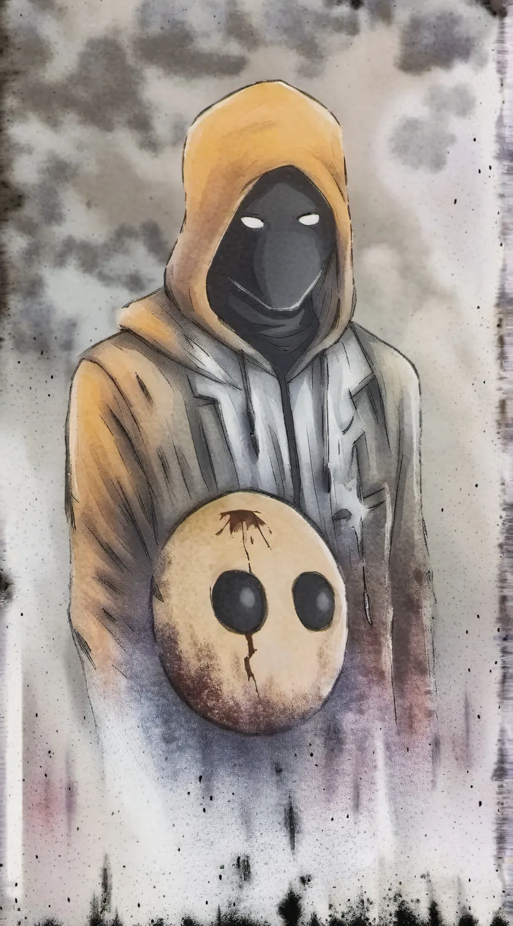 ai character: Hoodie/brain background