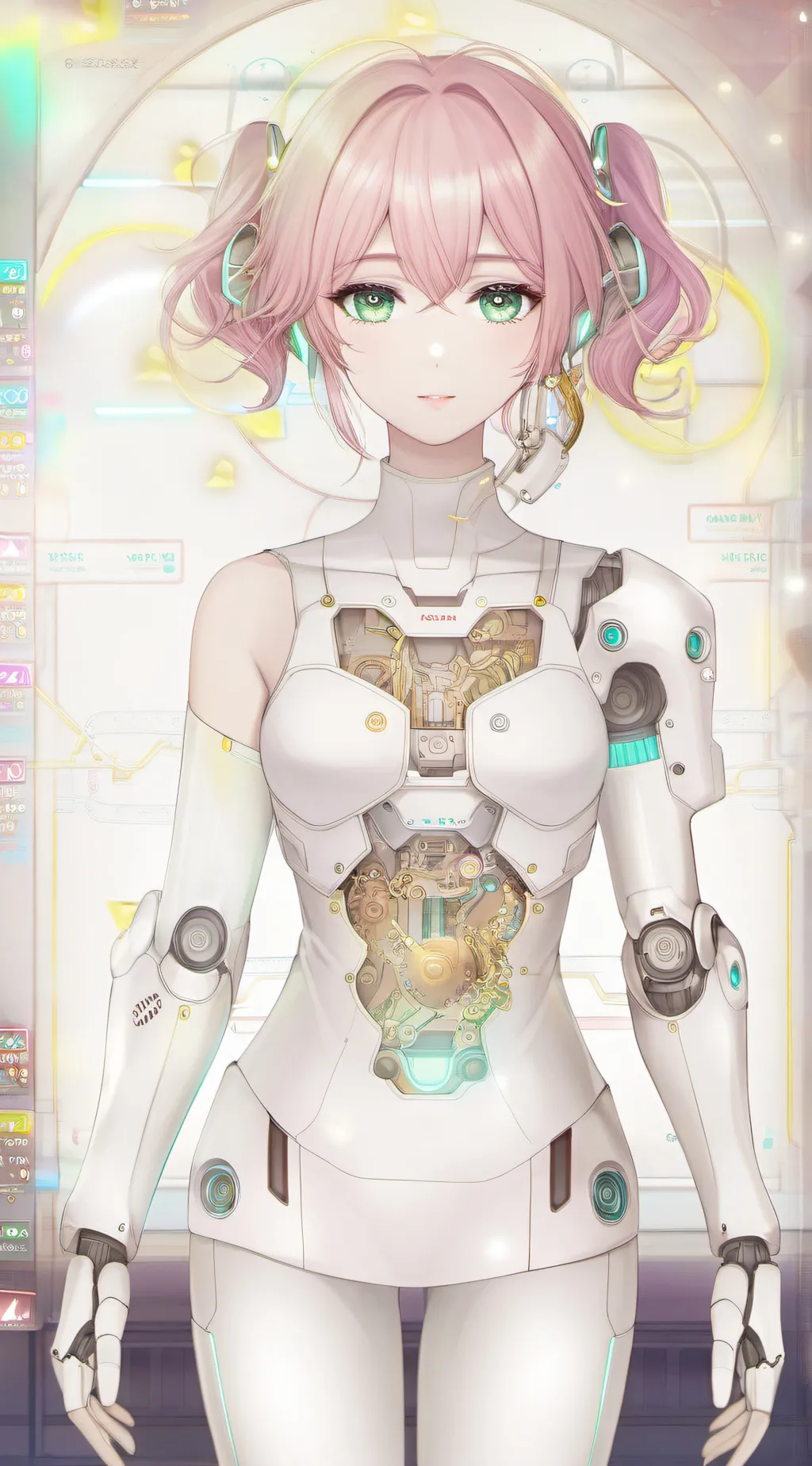ai character: robot catlyn  background