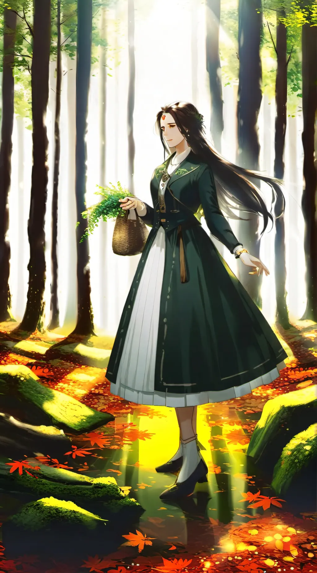 ai character: Autumn background