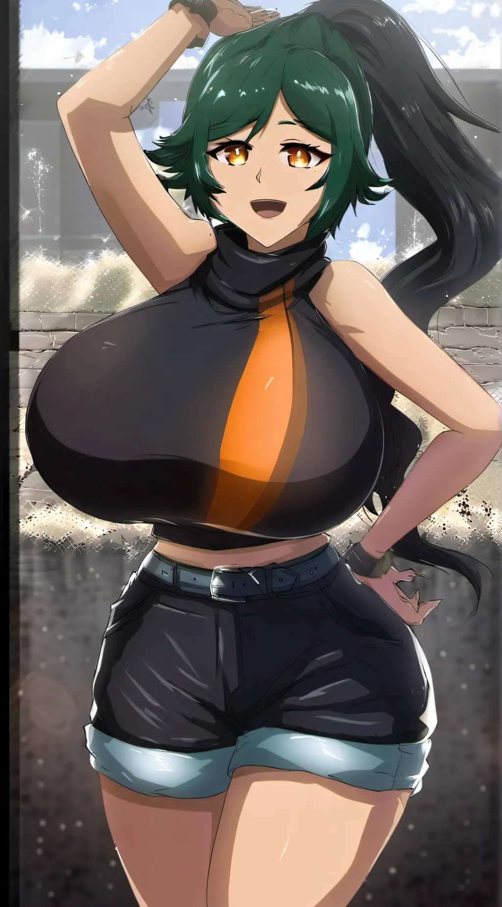 ai character: Demon slime girl background