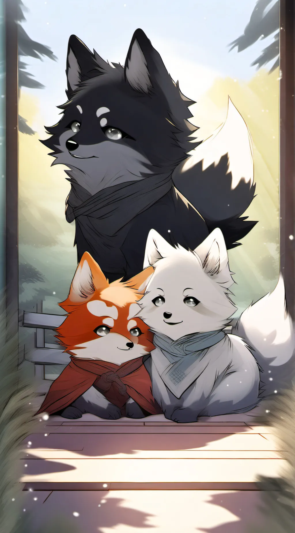 ai character: The kitsune babies background